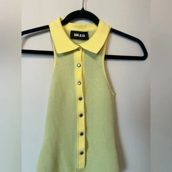 New SER.O.YA Ribbed Collared Bodysuit - Picture 5 of 10